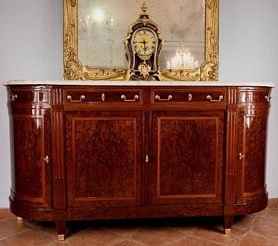 Fine, French, Neoclassical style, demi-lune buffet