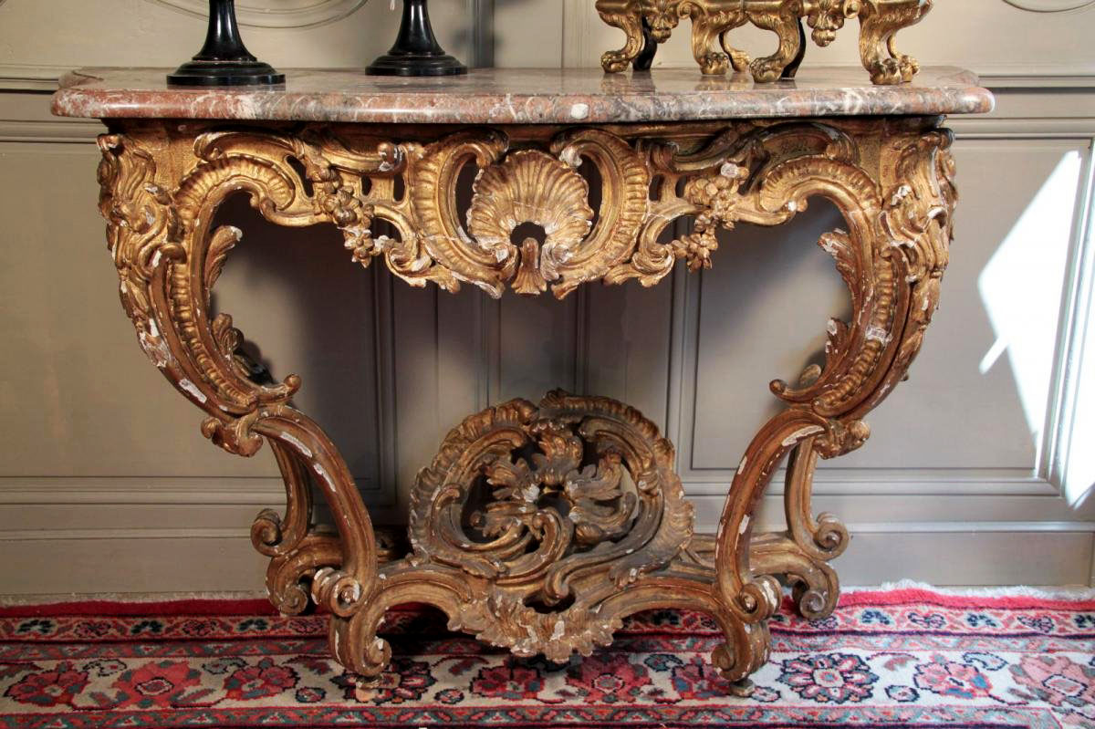 Very fine, French, early Louis XV period console