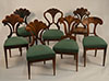Assembled set of seven, Austrian, Biedermeier dining chairs
