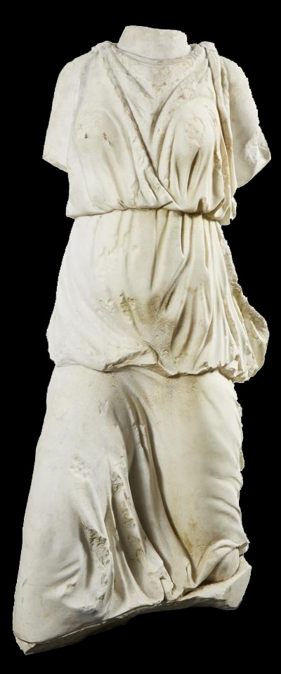 Hellenistic style, marble sculpture fragment of Nike