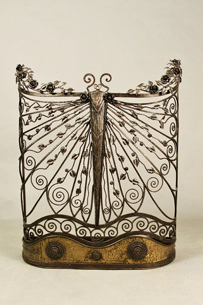 French, Art Nouveau period fire fender