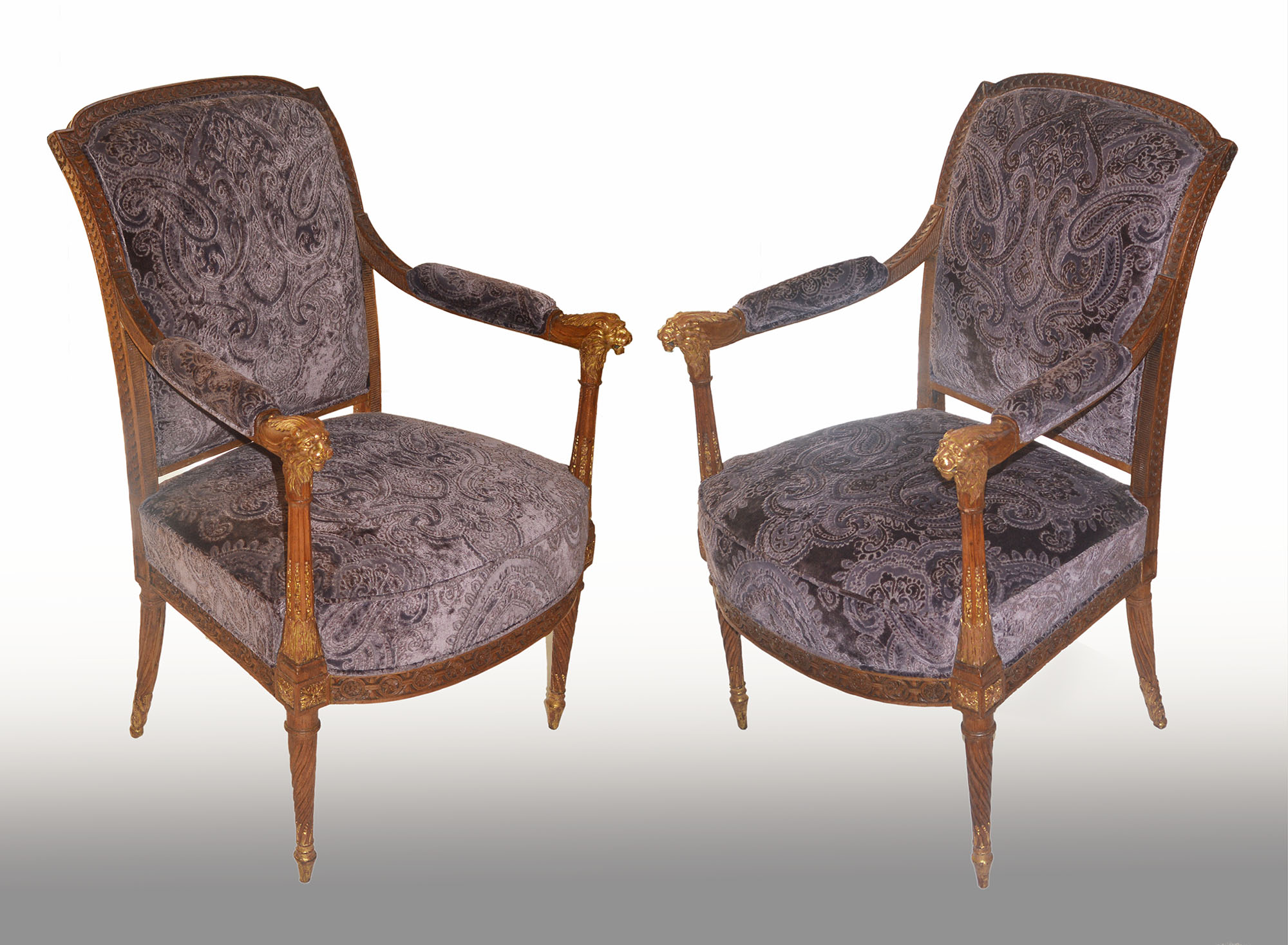 Pair of exceptional Louis XVI period fauteuils
