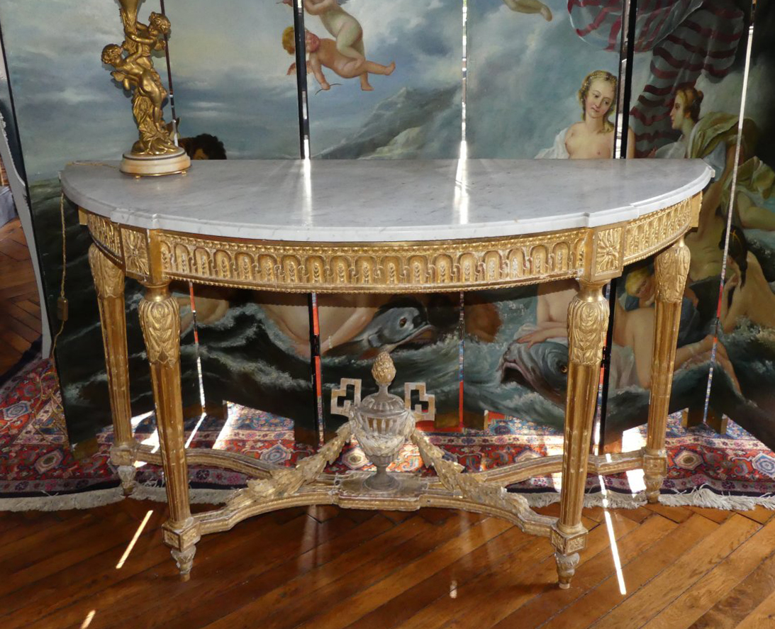 French, Louis XVI period demi-lune console