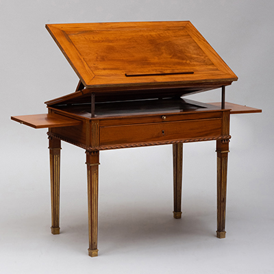 Rare, Russian, Brass-Mounted Mahogany Architects Table