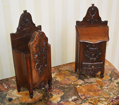 Pair of Arlesian, Louis XV style boxes (salt box - 'boite a sel' and flour box - 'fariniere')