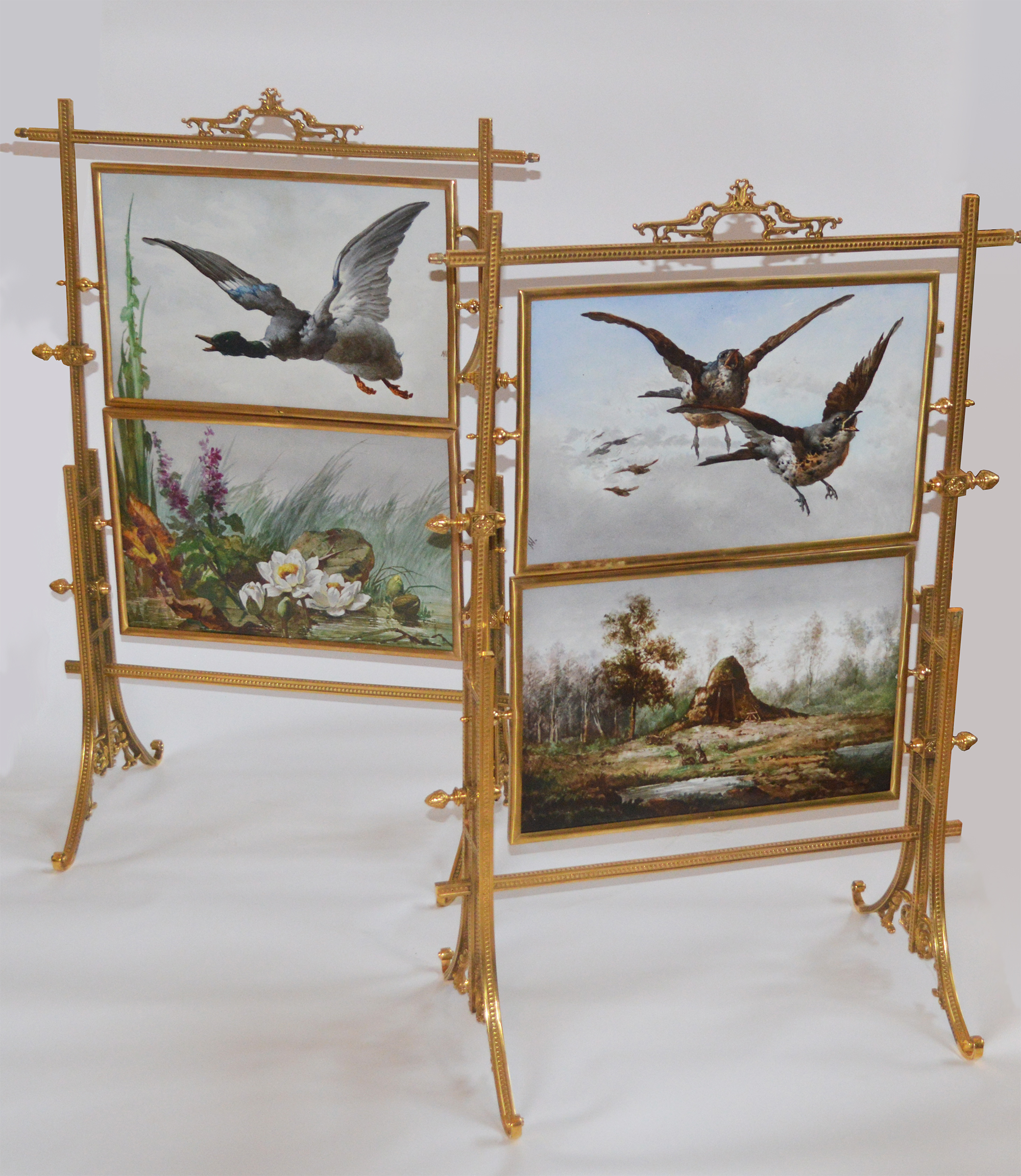 Pair of Napoleon III period firescreens
