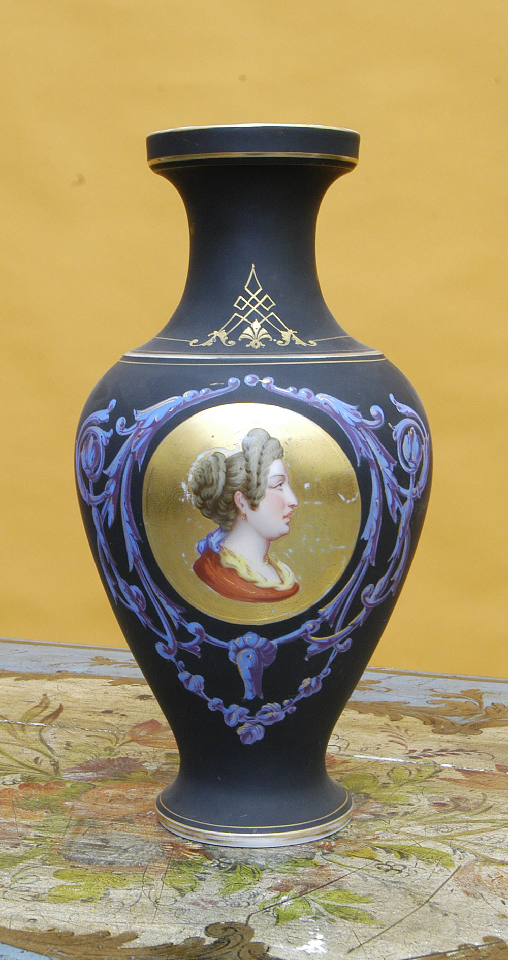 Pair of Greco-Roman, porcelain urns