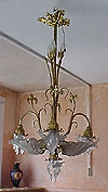 French, Art Nouveau, bronze d'ore chandelier