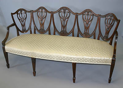 Rare, George III period, chair-back settee