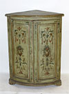 Pair of Italian, Neoclassical, painted corner cabinets
