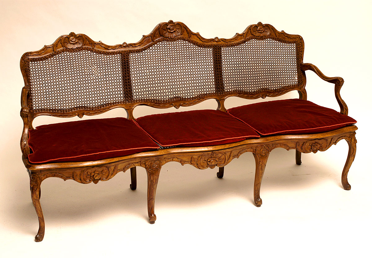French, Regence period, caned canapé