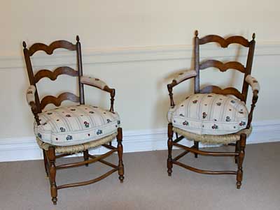 Pair of Provençal ladder-back fauteuils