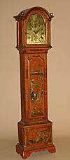Fine, English, George III period, chinoiserie and parcel-gilt, tall-case clock