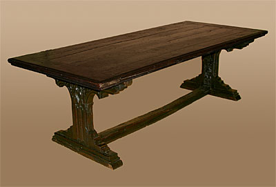 Rare, Northern European, Gothic period refectory table