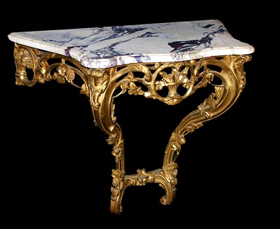 French, Provençal (Beaucaire), Louis XV period, carved giltwood console table