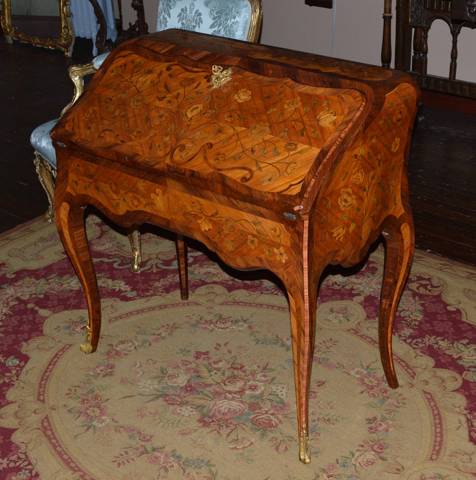 Very fine, French, Louis XV period bureau dos d'ane