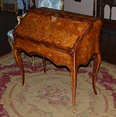 Very fine, French, Louis XV period bureau dos d'ane