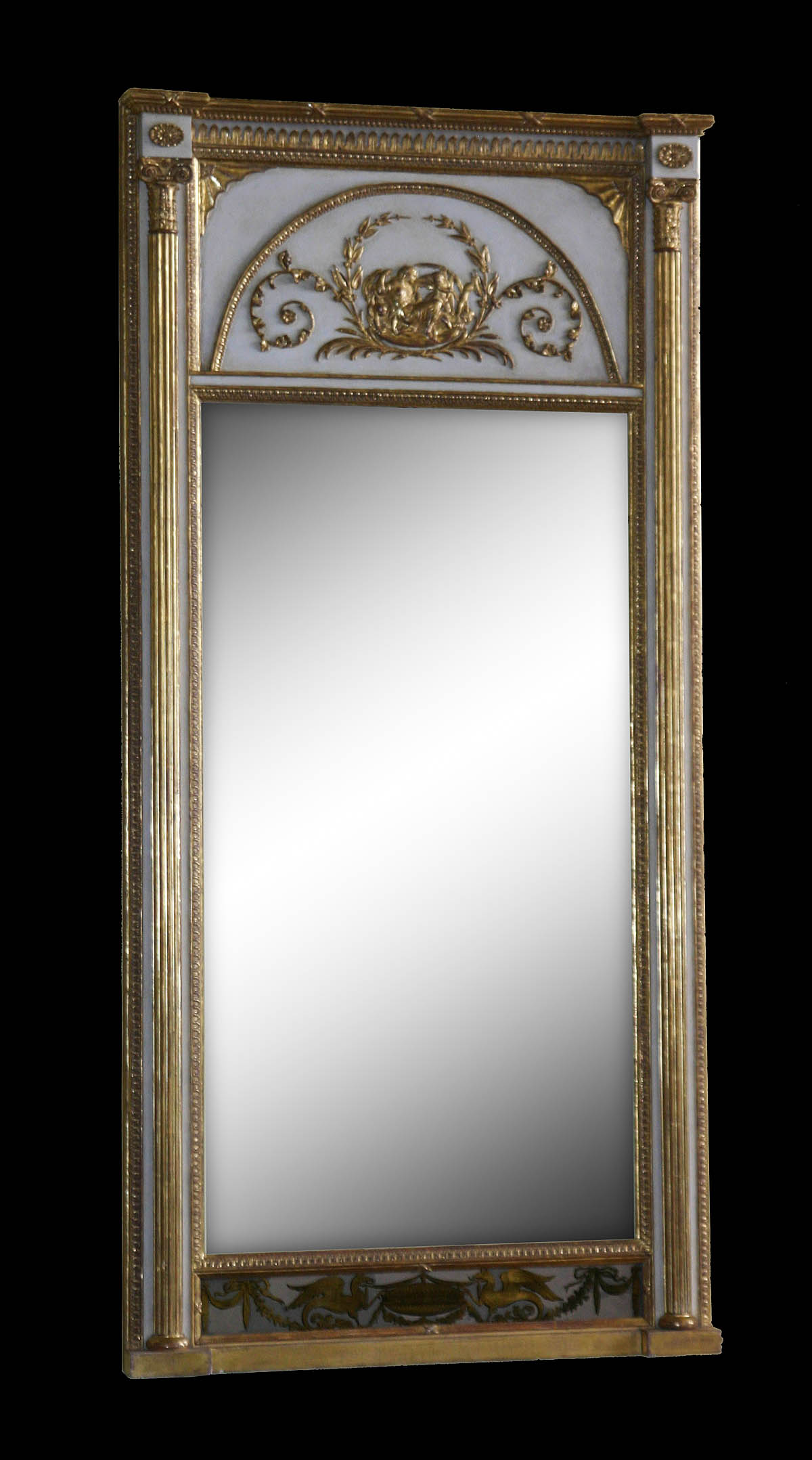 Fine, Swedish, Neoclassical period, verre églomisé mirror