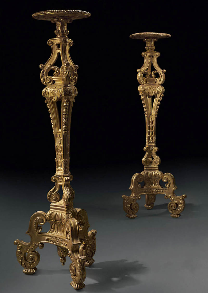 Pair of French, Louis XIV period torcheres